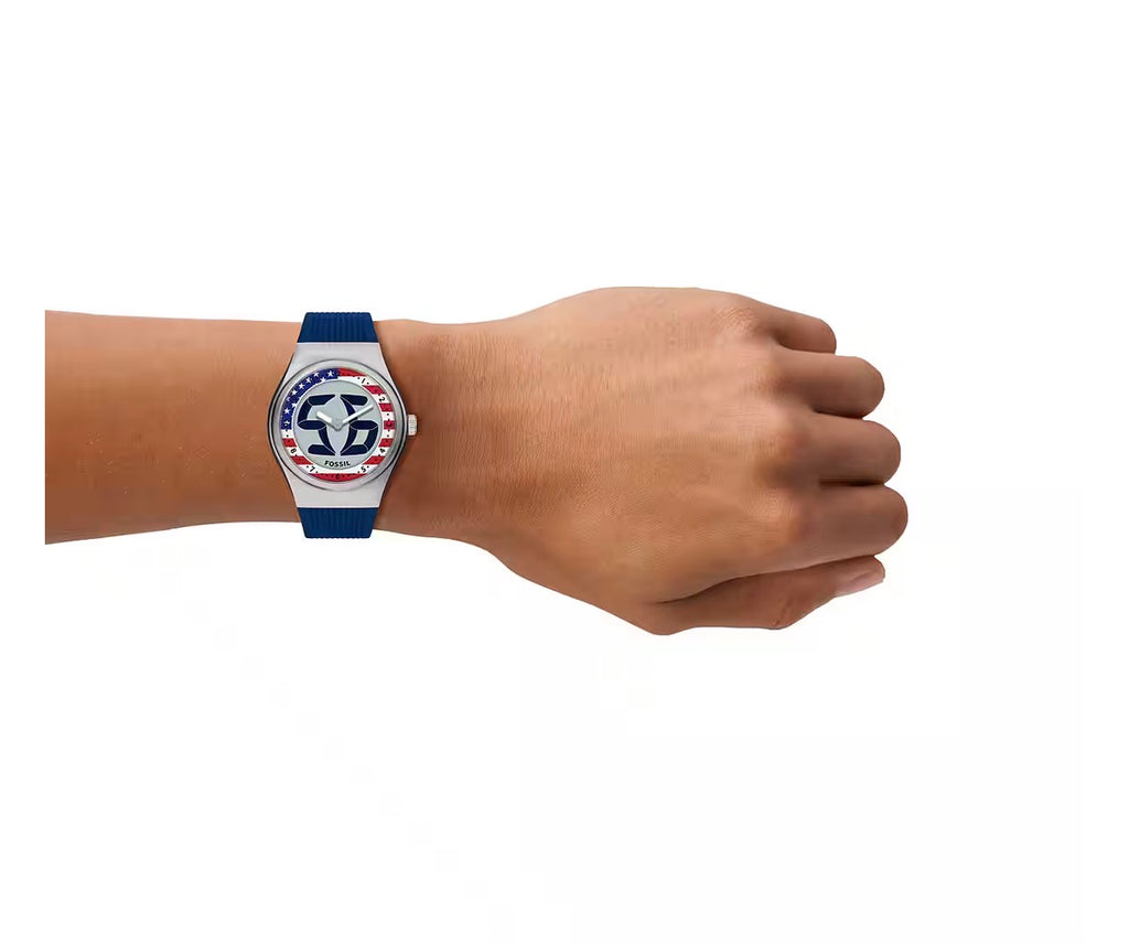 FOSSIL Quartz Watch World Flags Big Tic USA - LE1235